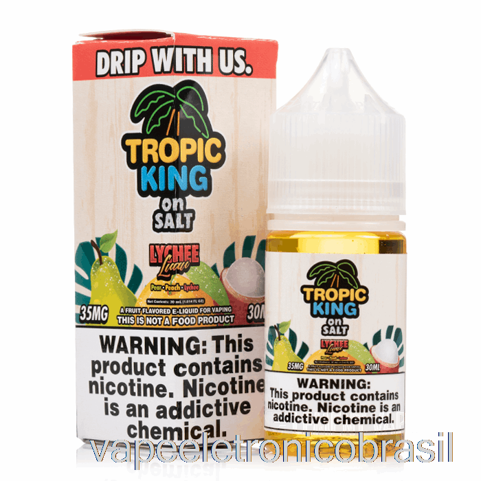 Vape Eletrônico Lichia Luau - Tropic King On Salt - 30ml 35mg